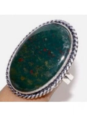 Bloodstone Gemstone 925 Sterling Silver Handmade Ring